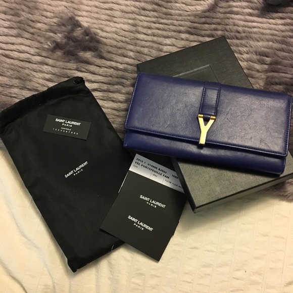 Cobalt blue YSL Portfuille fam wallet - Picture 1 of 4